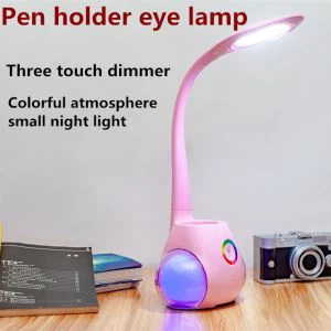 LED lampa na čítanie s puzdrom na pero a RGB svetlom